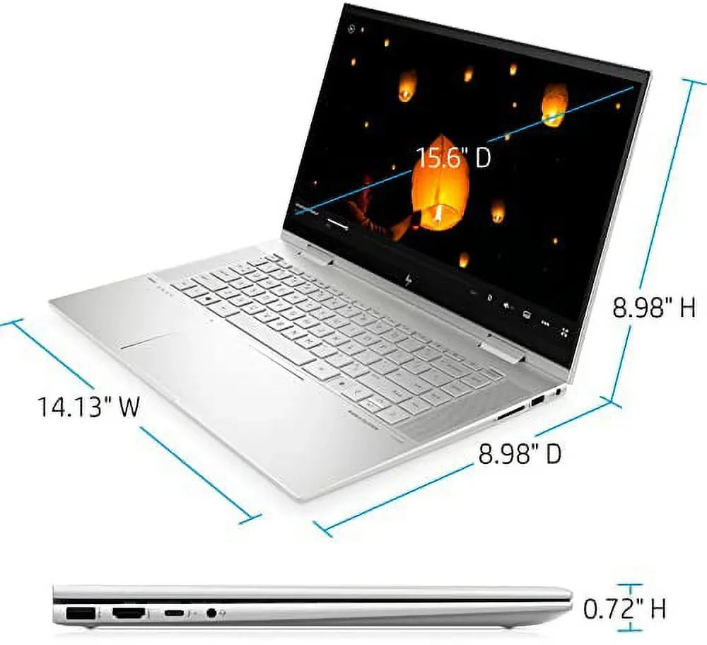 HP 2022 Envy X360 15.6" FHD IPSize Touchscreen 2-in-1 Laptop 12th Intel Core i7-1260P 12-Core Iris Xe Graphics 24GB DDR4 1TB SizeSizeD Thunderbolt 4 WiFi 6 Backlit KB FP Reader Win 11 Pro w/ RATZK 32GB USizeB