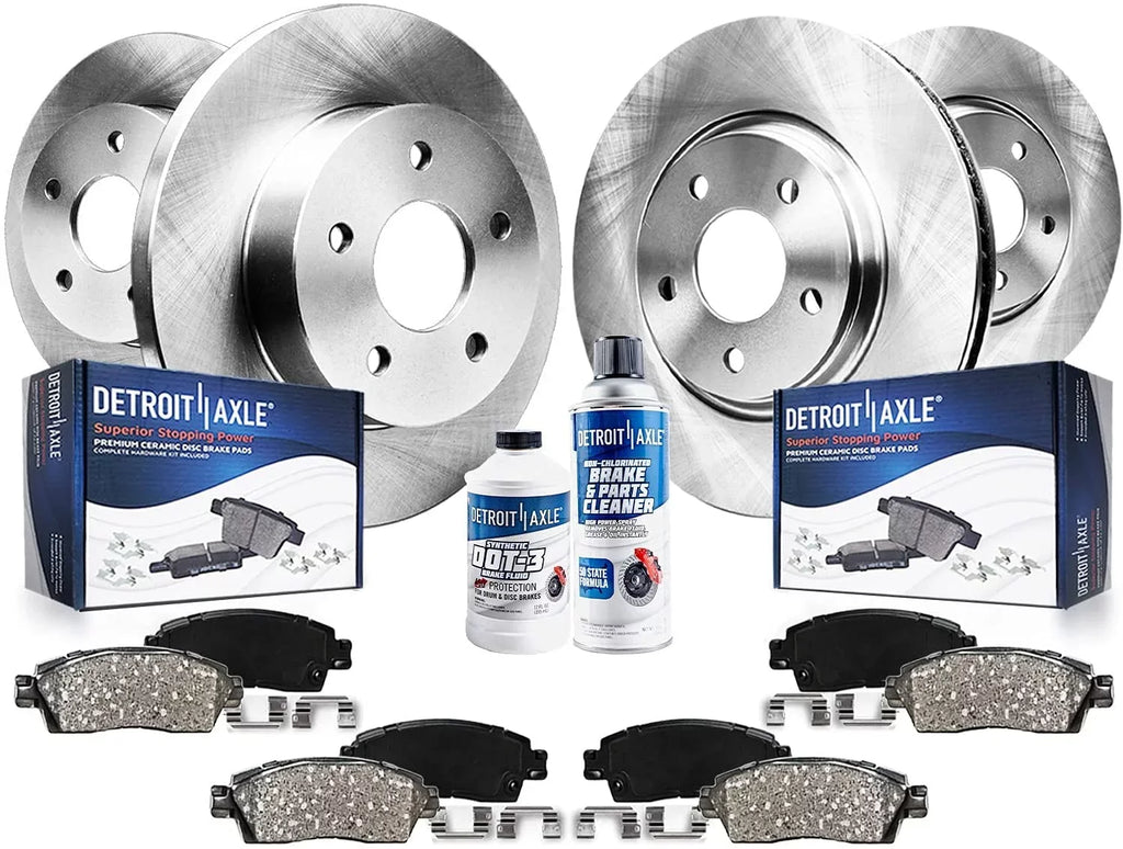 Detroit Axle - Brake Kit for 2013-2019 Ford Fusion, 2013-2016 Lincoln MKZ Replacement 2013 2014 2015 2016 Brakes Rotor and Ceramic Brake Pads : 11.81" Front and 11.89" Rear Rotors