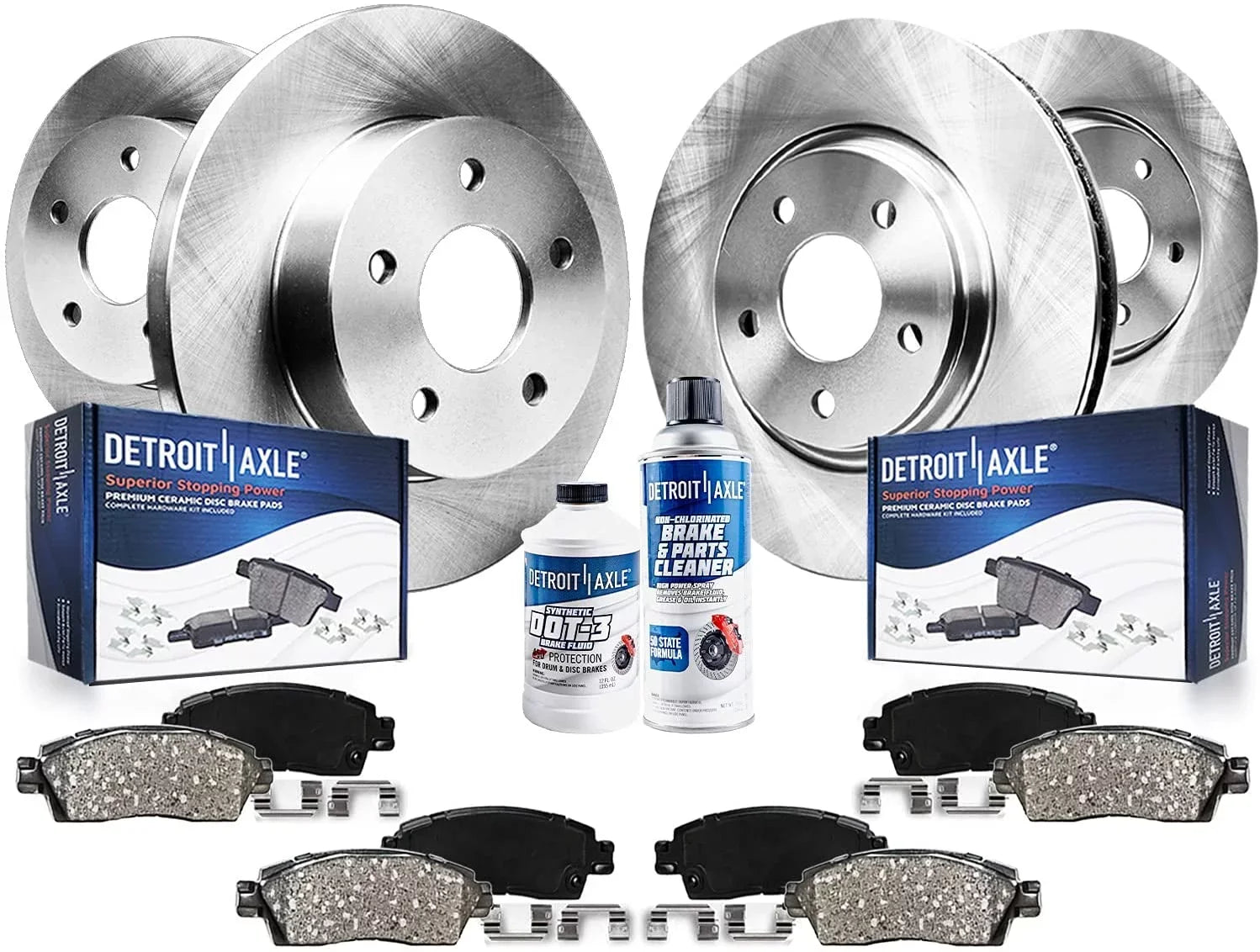 Detroit Axle - Brake Kit for 2013-2019 Ford Fusion, 2013-2016 Lincoln MKZ Replacement 2013 2014 2015 2016 Brakes Rotor and Ceramic Brake Pads : 11.81" Front and 11.89" Rear Rotors