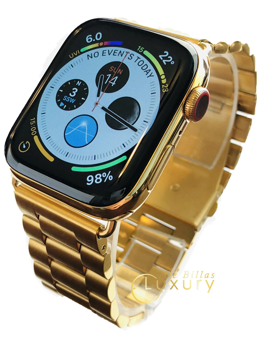 Custom 24K Gold Plated 44mm iWatch SizeERIESize 5 with Gold Link Band GPSize+LTE (2019 Release)