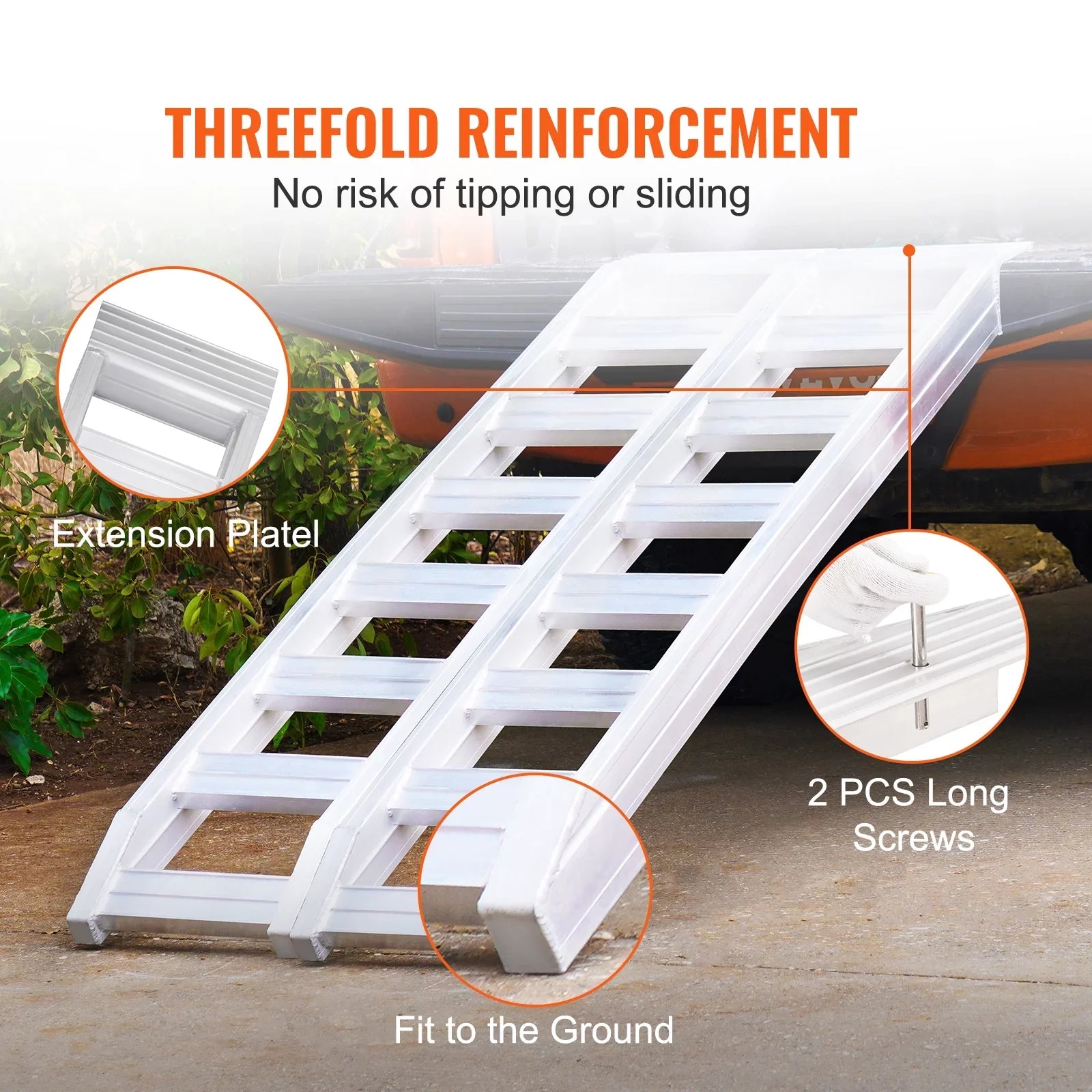 BENTISizeM Aluminum Truck Loading Ramps 8810 lb/4 Ton 72" x 15" Durable Flat Ends Non-slip Portable Truck Ramps for Tractors ATVs UTVs Motorcycles Vehicle