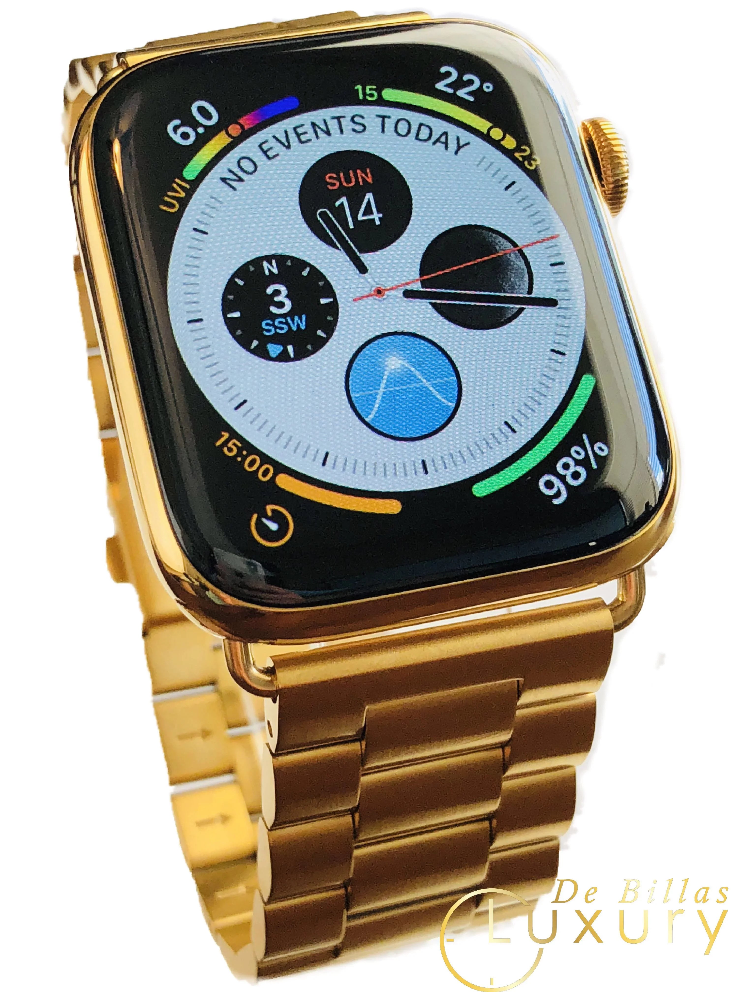 Custom 24K Gold Plated 44mm iWatch SizeERIESize 5 with Gold Link Band GPSize+LTE (2019 Release)