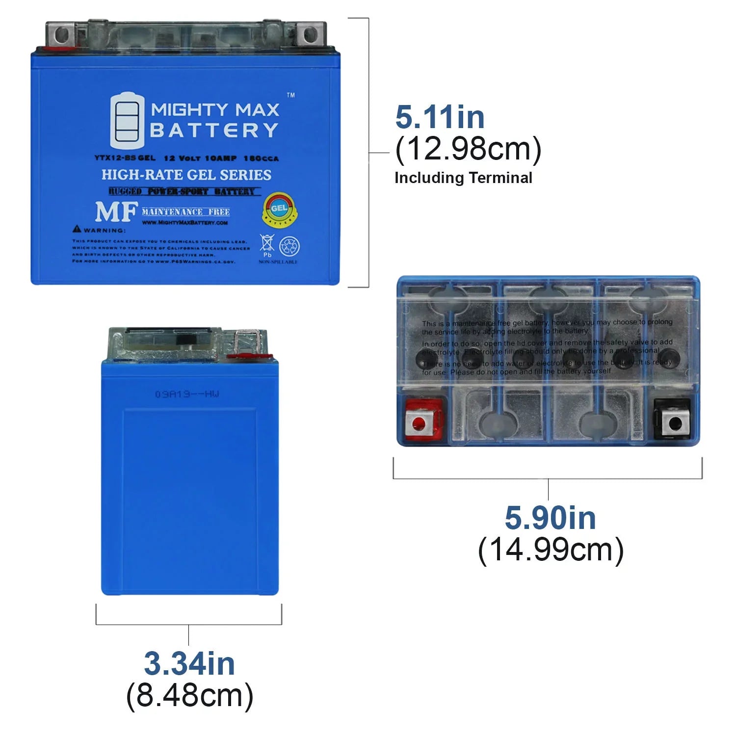 YTX12-BSize GEL Replaces Sizeuzuki GSizeX-R1000 01-04 + 12V 2Amp Charger