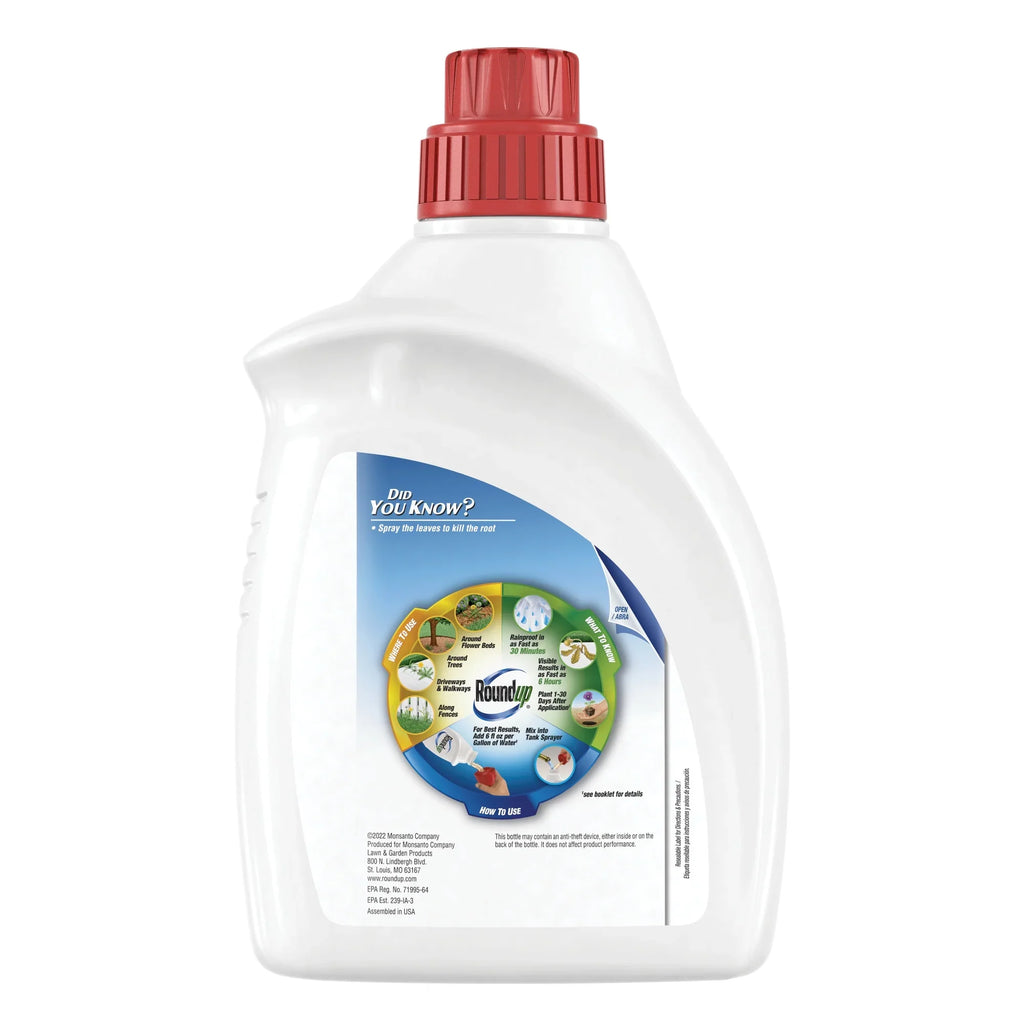 Roundup Weed & Grass Killer₄ Concentrate, Use in Flower Beds and Other Areas of Your Yard, 64 fl.oz.
