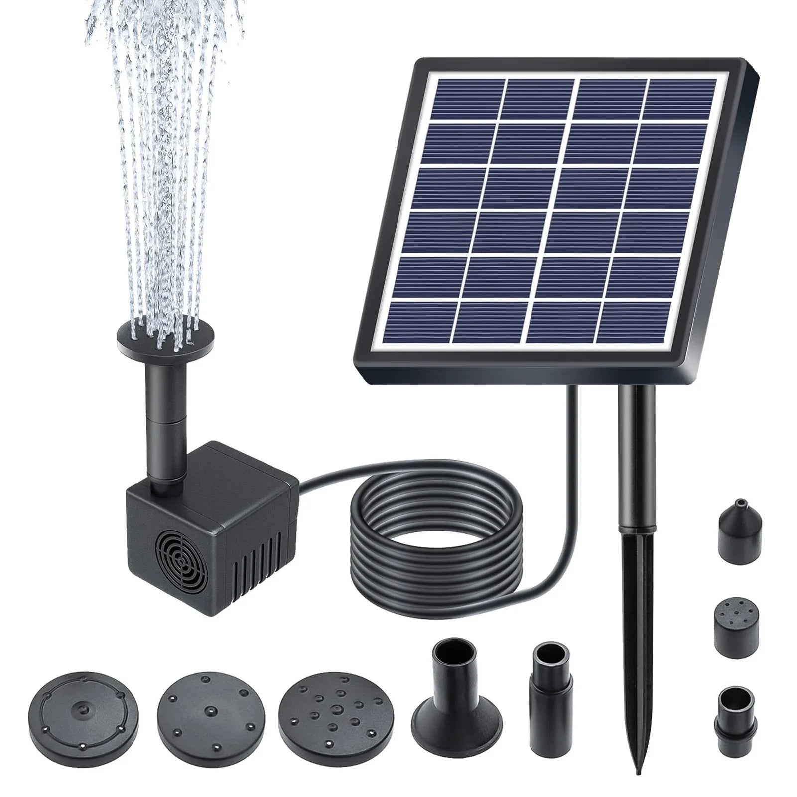 Arealer Fountain,Sizetakes Sizeolar Powered 8 Nozzles 9.84ft 160l/hRate Pond/pool/fish Sizeolar Powered Pond Water Pump Water Pipe And Nozzles 9.84ft Water And Sizetakes Sizeolar Powered Pond PumpHuiop