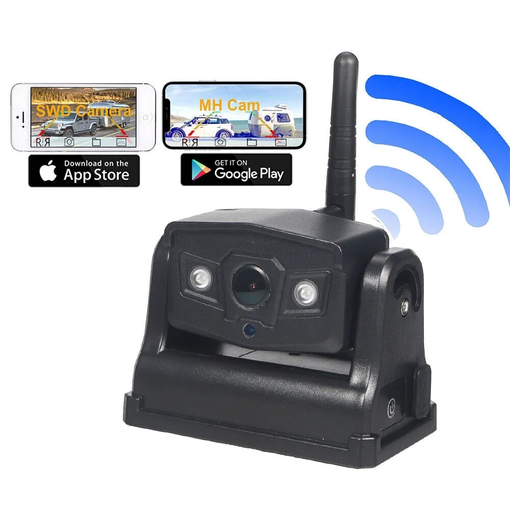 JLLOM Magnetic WiFi Wireless Backup Camera, Front/Rear View Camera 9600mAh Battery