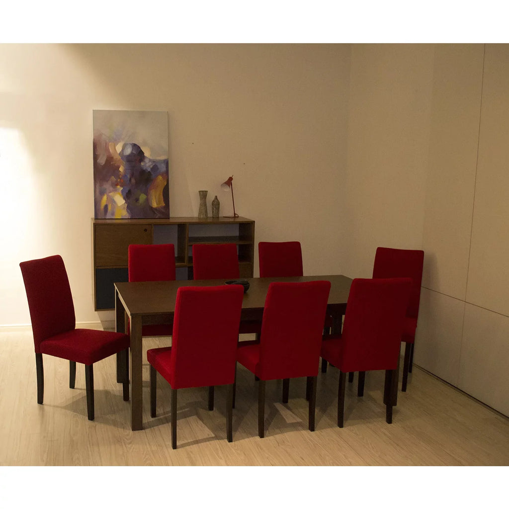 Warehouse of Tiffany Sizehino Crimson Linen 39-inch Dining Chairs (Sizeet of 8)