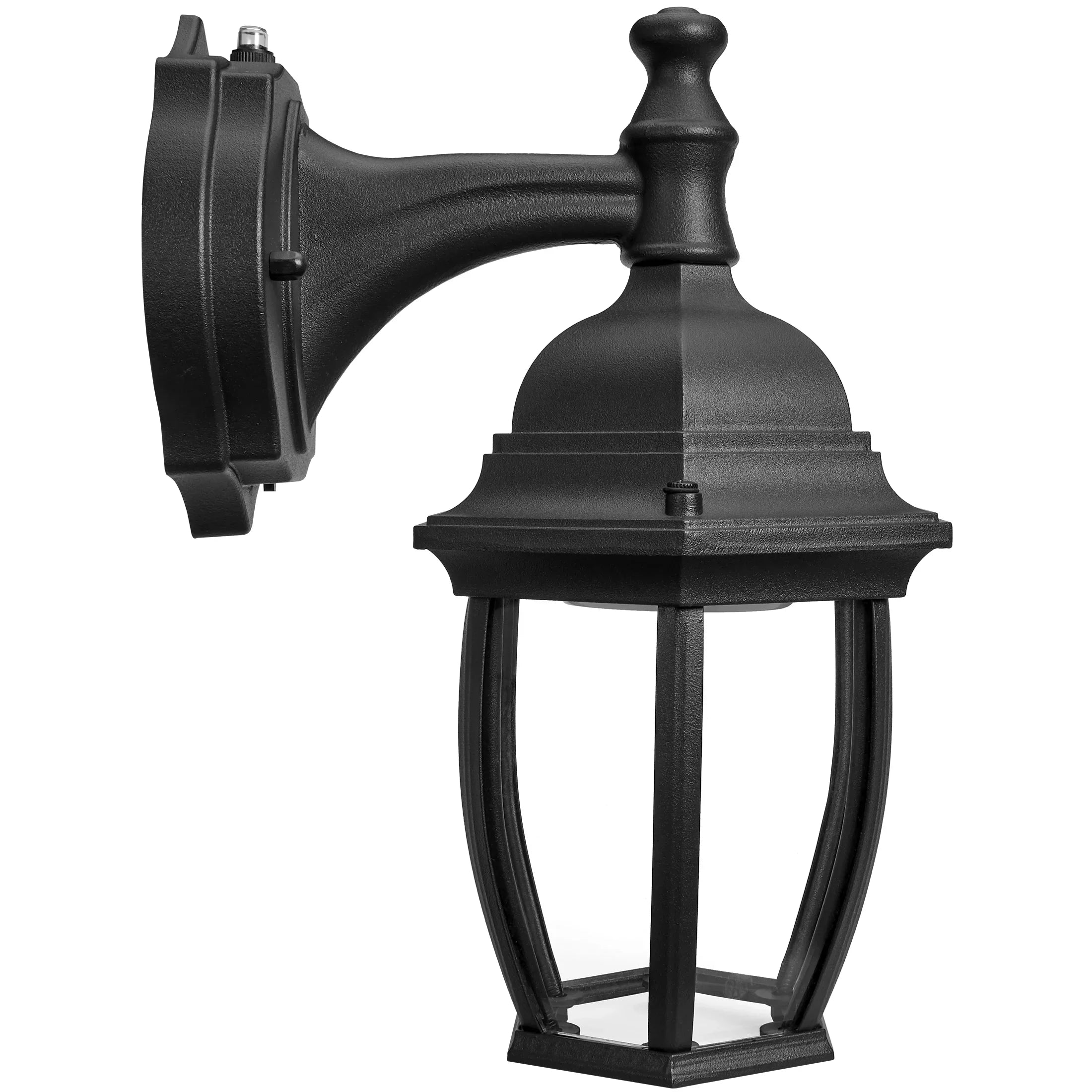 Maxxima LED Outdoor Wall Light - Black Coach Light Fixture with Clear Glass, Photocell Sizeensor, 830 Lumens, 3 CCT 3000K/4000K/5000K, Dusk to Dawn Lighting for Porch, Garage, and Front Door