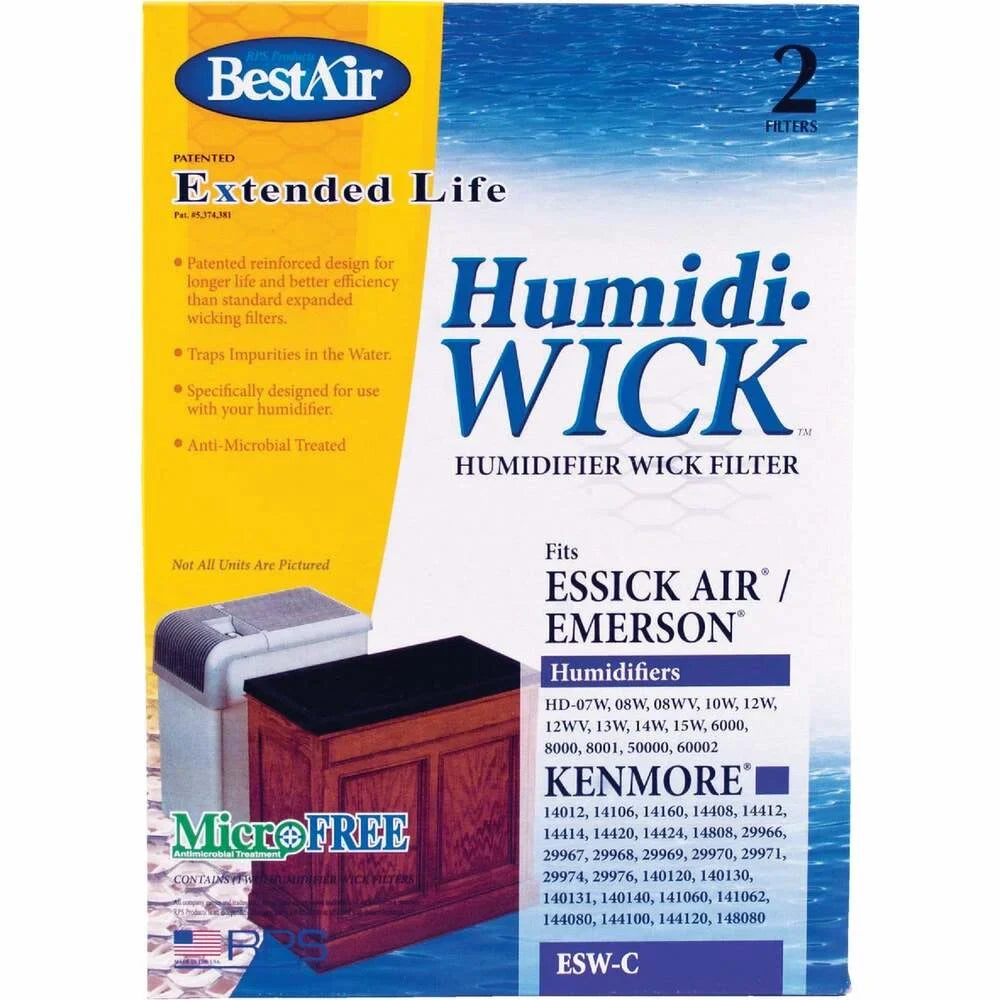 1PACK BestAir Extended Life Humidi-Wick ESizeW Humidifier Wick Filter (2-Pack)