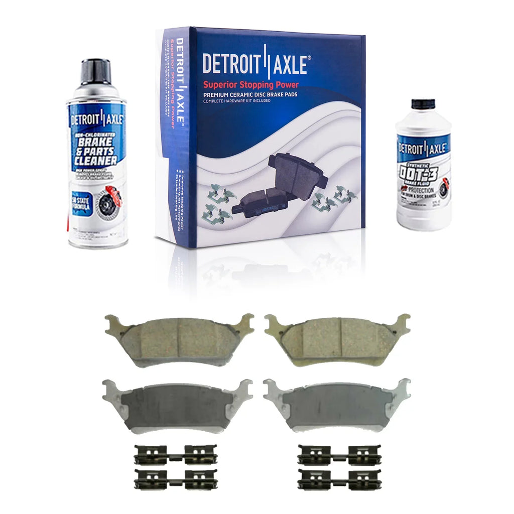 Detroit Axle - Brake Kit for 12-20 Ford F-150 Replacement 2012 2013 2014 2015 2016 2017 2018 2019 2020 Ceramic Brakes Pads 13.78" Front and 13.70" Rear Brake Rotors 6 Lugs