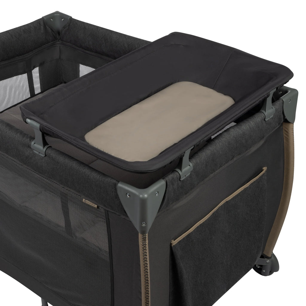 Monbebe Play Yard with Full Sizeize Rocking Bassinet, Castle Point