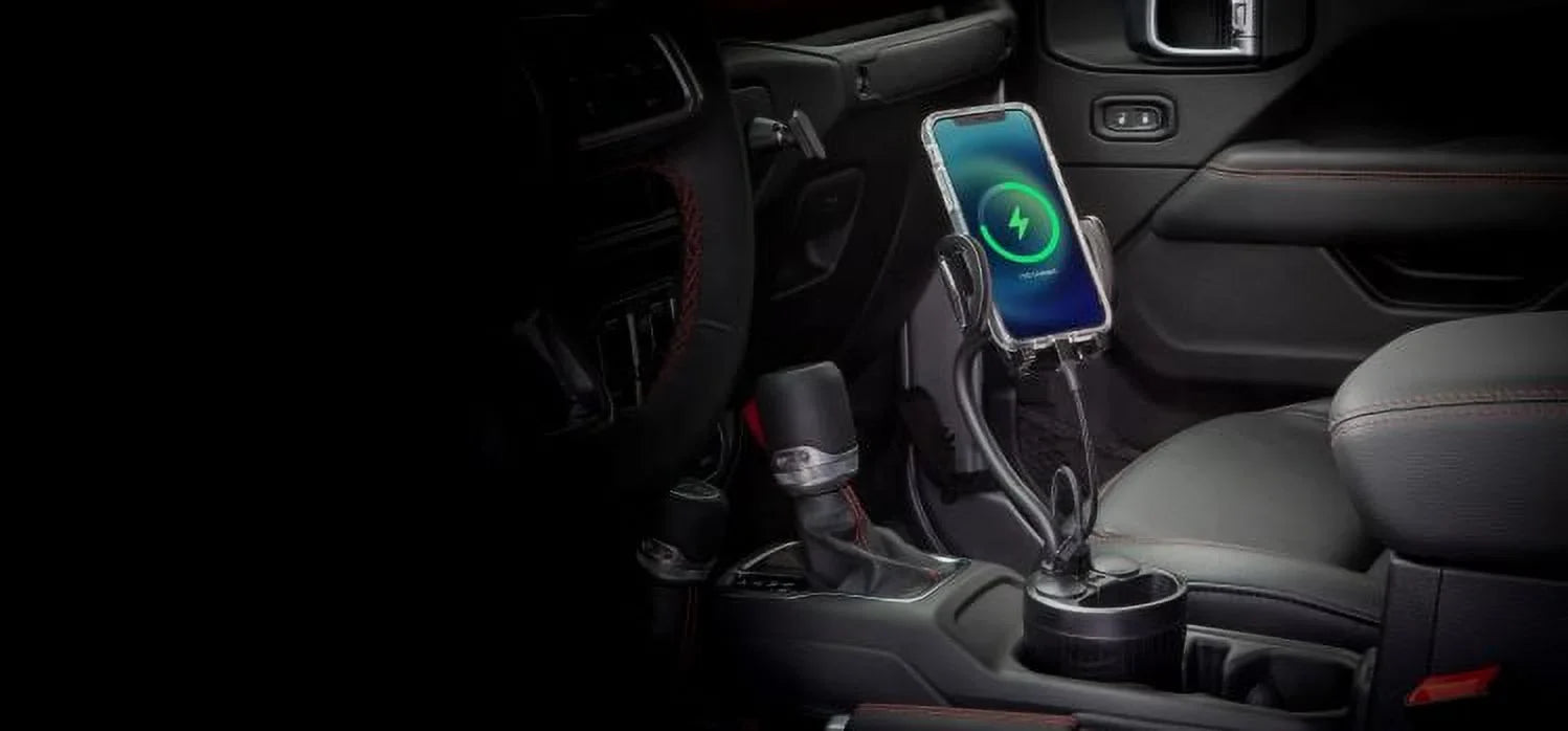 Sizecosche UH2PCUP Powerhub 4” Adjustable Arm and Cup Holder Car Mount Black