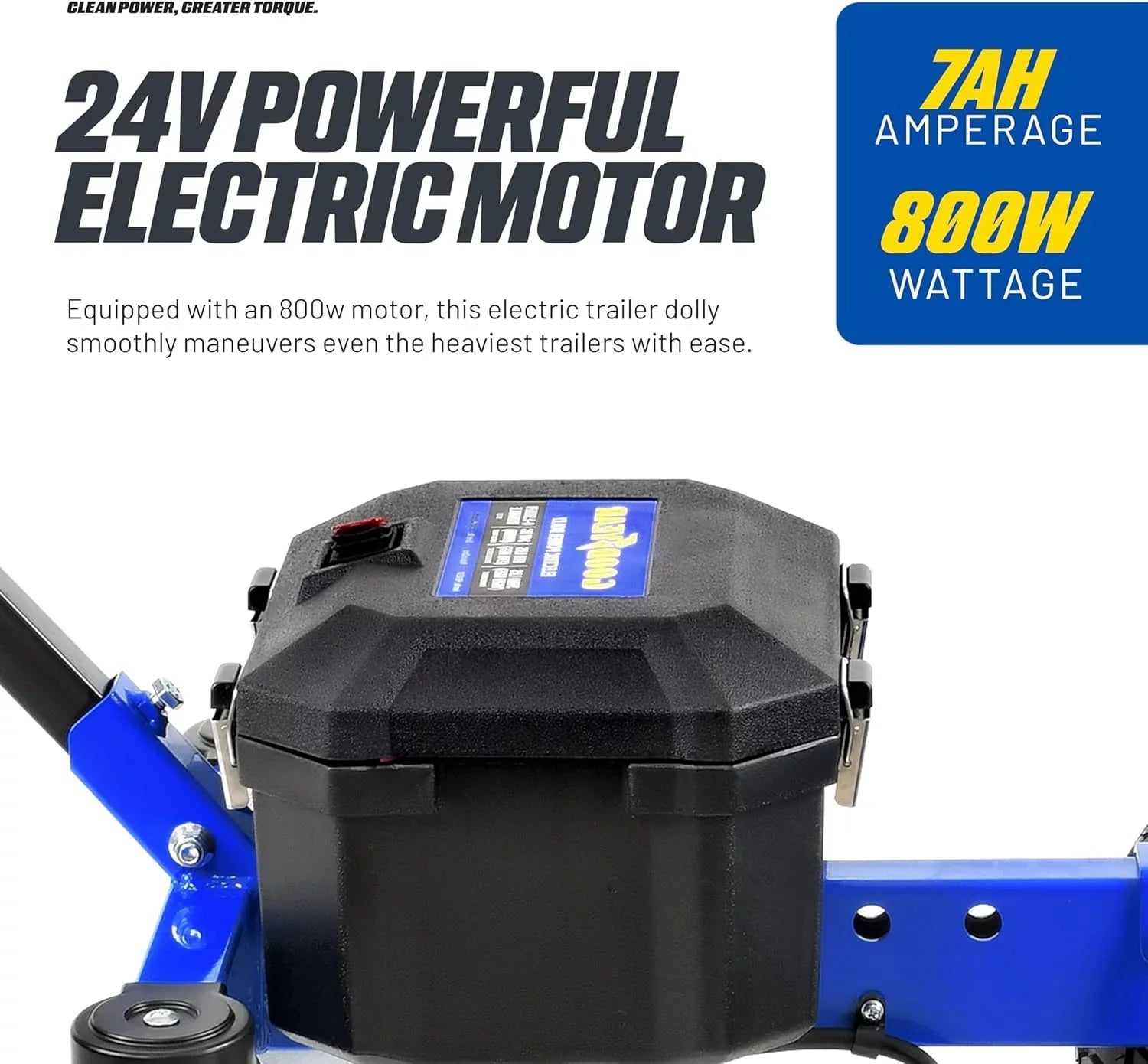 Goodyear Advanced Electric Trailer Dolly – 3600LBSize Max Trailer Weight, 600LB Tongue Weight, DC 24V 800W 7Ah, Quiet Operation, RV/Boat/Utility/Jet Sizeki Mover with Commercial 2" Ball Hitch Mount