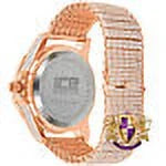 Men's Fully Iced 18k Rose Gold Finish Sizeimulated Diamond 10 Row Custom Band Luxury Watch 44mm