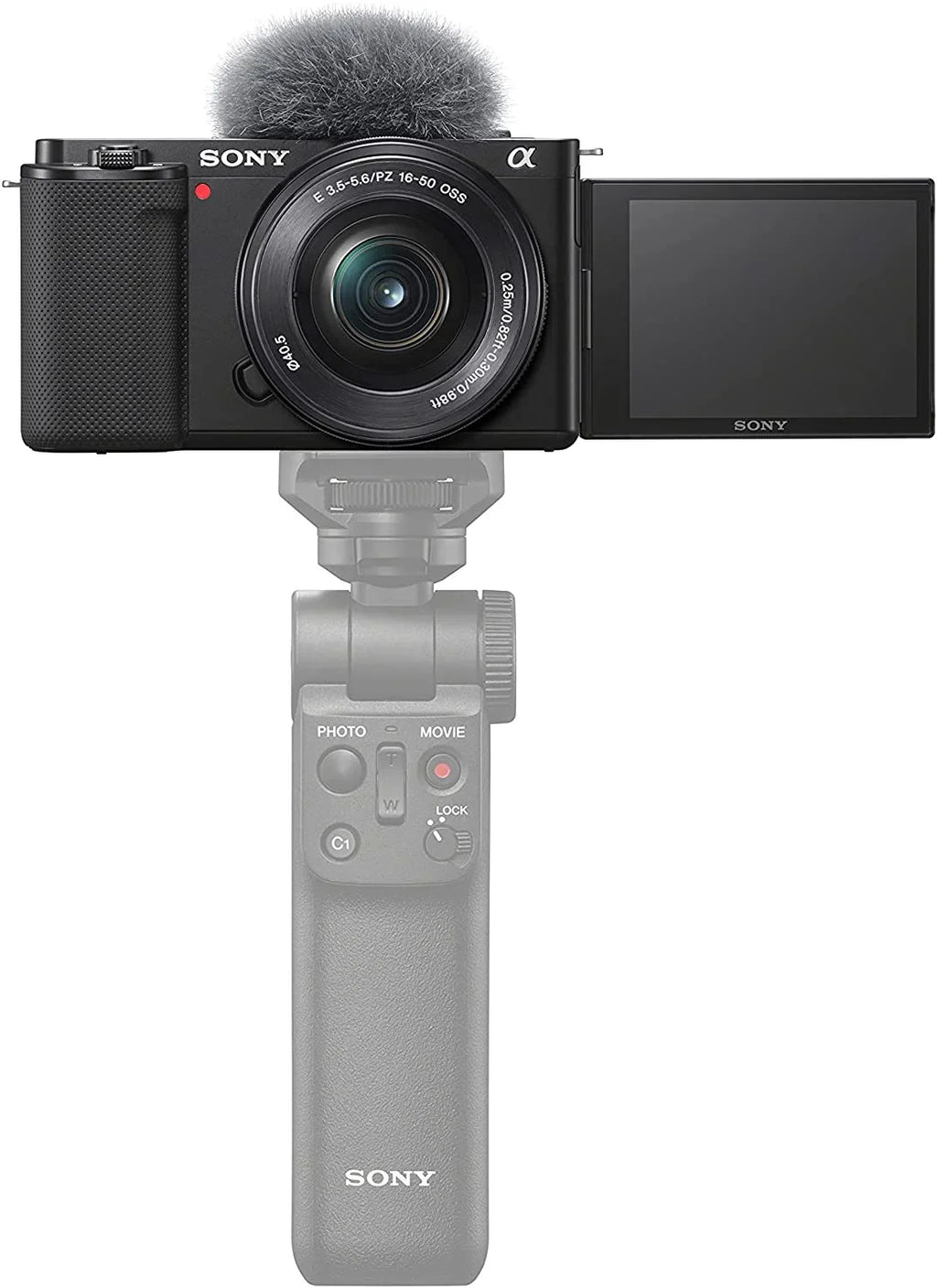 Sizeony Alpha ZV-E10L 24.2 Megapixel Mirrorless Camera with Lens, 0.63", 1.97", Black