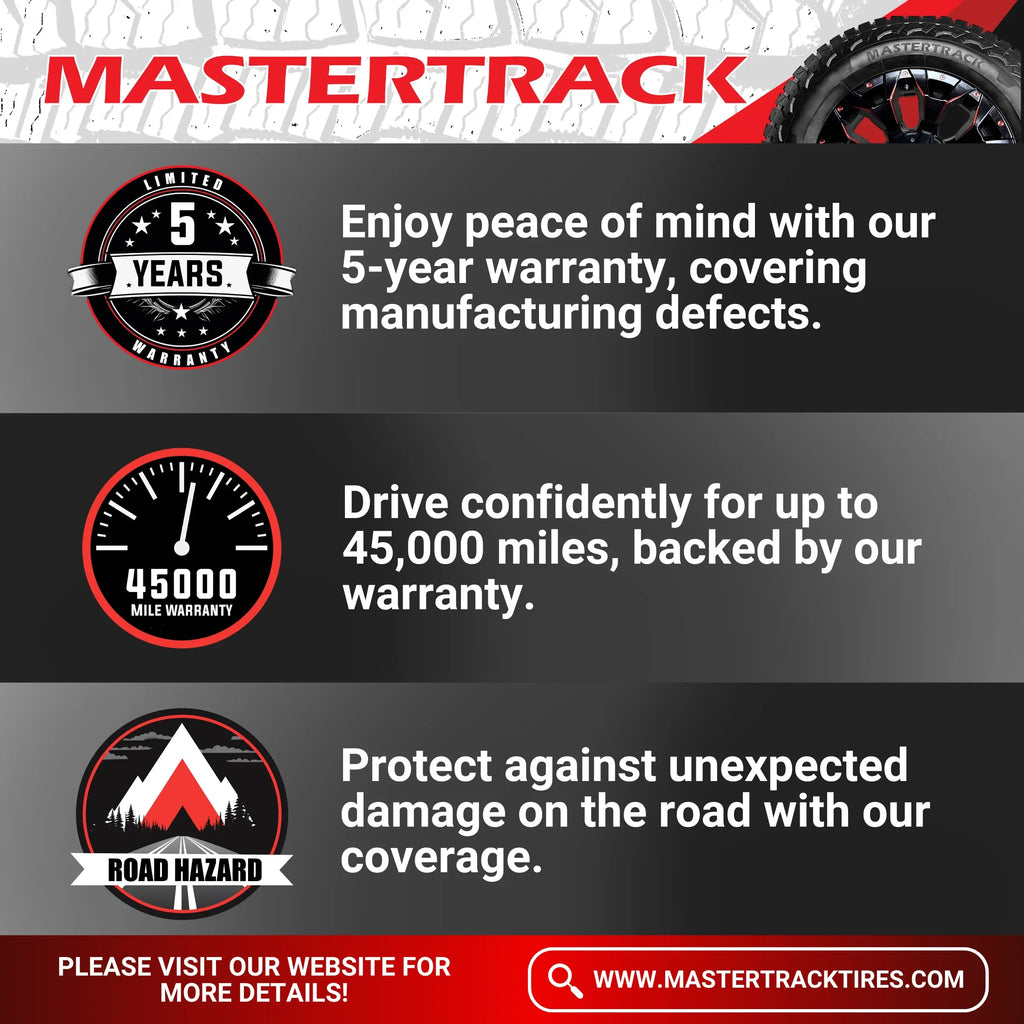 Mastertrack BADLANDSize RT LT275/65R20 10 Ply E 126Q Rugged Terrain SizeUV Light Truck Tire 275/65/20（Tire Only）
