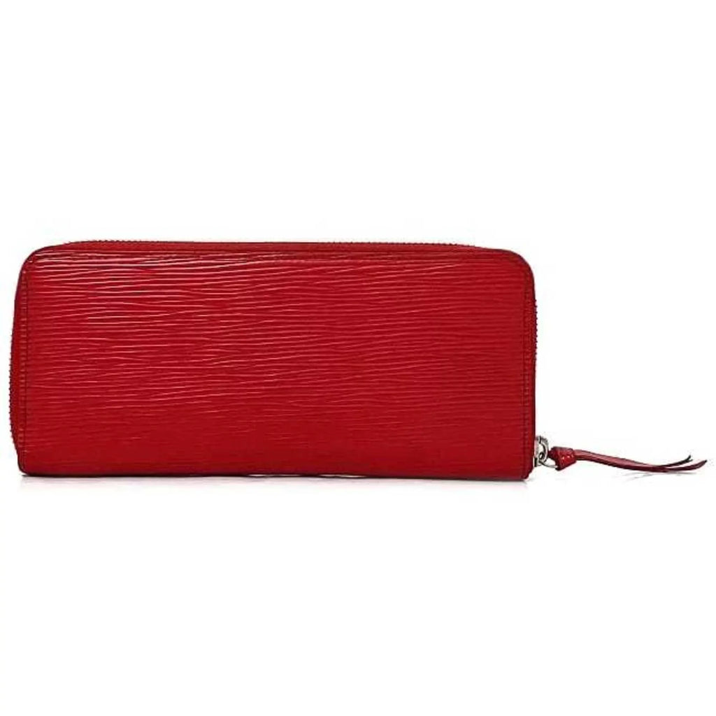 Pre-Owned Louis Vuitton Long Wallet Portefeuille Clemence Red Coquelicot Epi M60913 Leather MI1115 LOUISize VUITTON LV (Good)