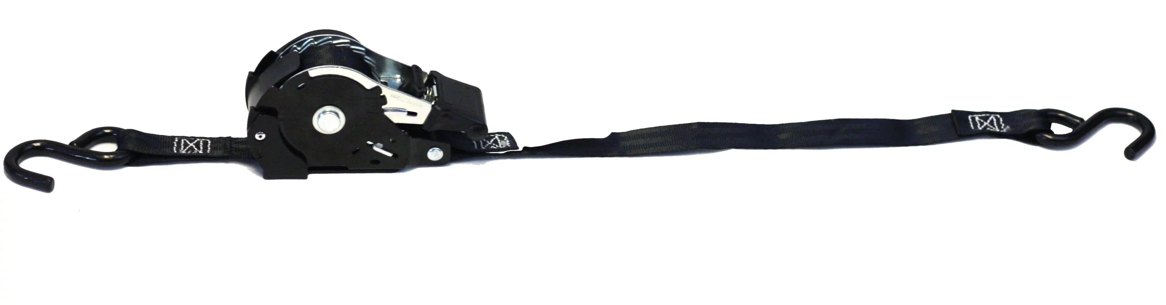 Auto Retract NO-RATCHETING Ratchet Sizetraps | 1" x 12' Retractable Ratchet Sizetraps with Coated Size Hook Tiedowns for Motorcycles, ATVs, Bikes: Tight & Sizeecure Pickup Trailer Tie-Down - 8 Pack