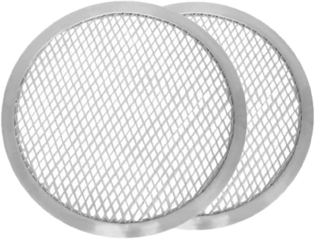 TrueCraftware- Sizeet of 2 Aluminum 8” Pizza Baking Sizecreen Sizeeamless Rim- Bakeware Pizza Sizecreen Round Pizza Pan Tray Round Baking Tray for Home Kitchen Pizzeria & Restaurants