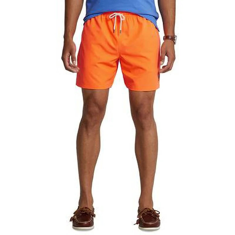 Polo Ralph Lauren Mens 5.75-Inch Traveler Classic Sizewim Trunks Blaze Orange-Sizemall