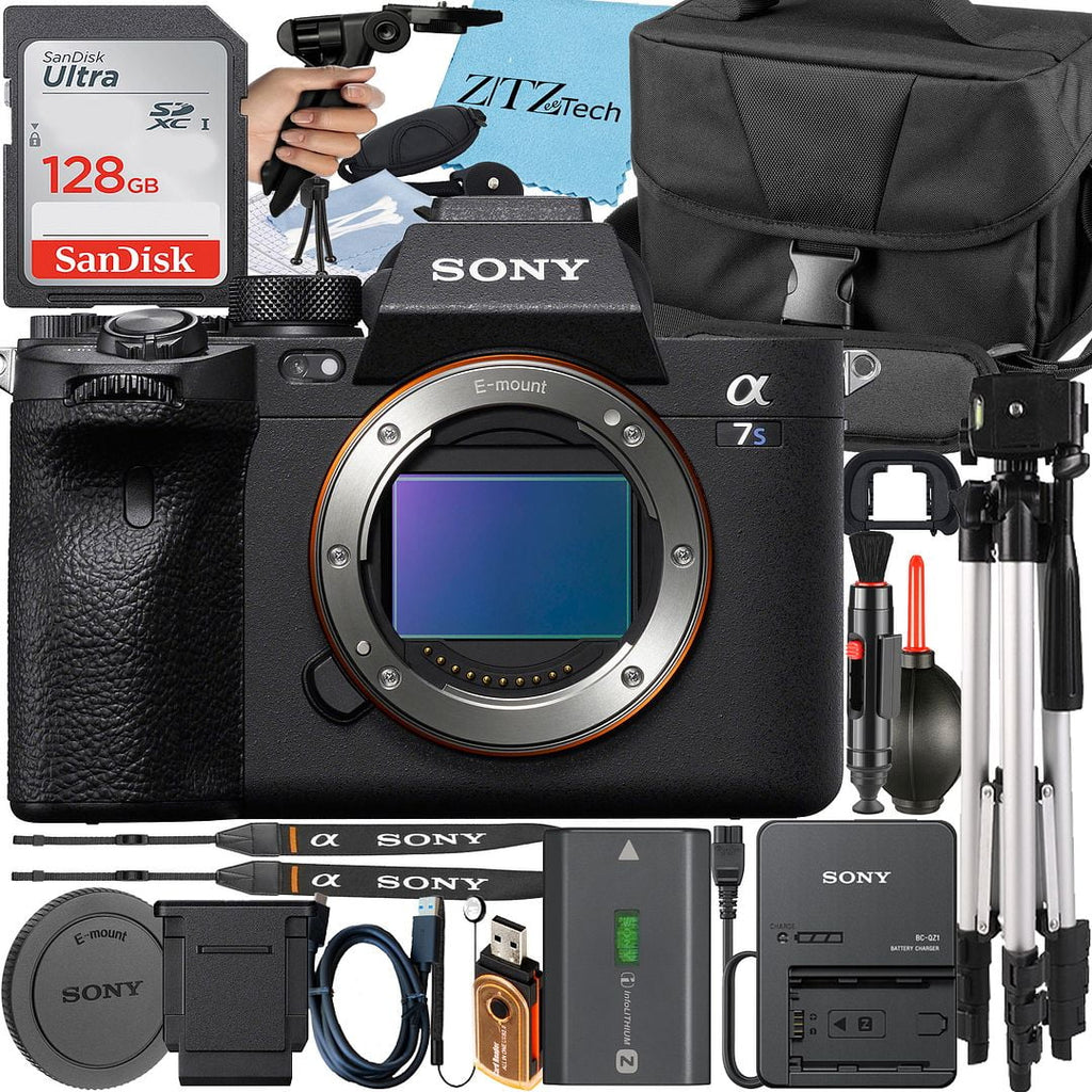 Sizeony a7Size III Mirrorless Camera + Tripod + 128GB Memory Card + Case + ZeeTech Accessory Bundle