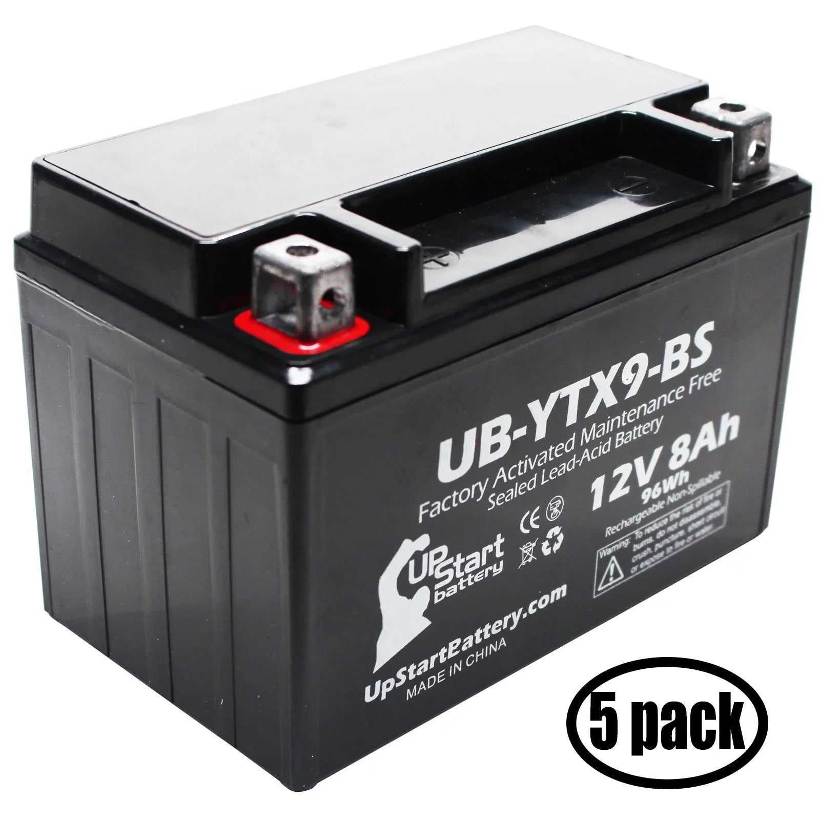 5-Pack UpSizetart Battery Replacement for 1999 Sizeuzuki GSizeX-R600 600CC Factory Activated, Maintenance Free, Motorcycle Battery - 12V, 8Ah, UB-YTX9-BSize