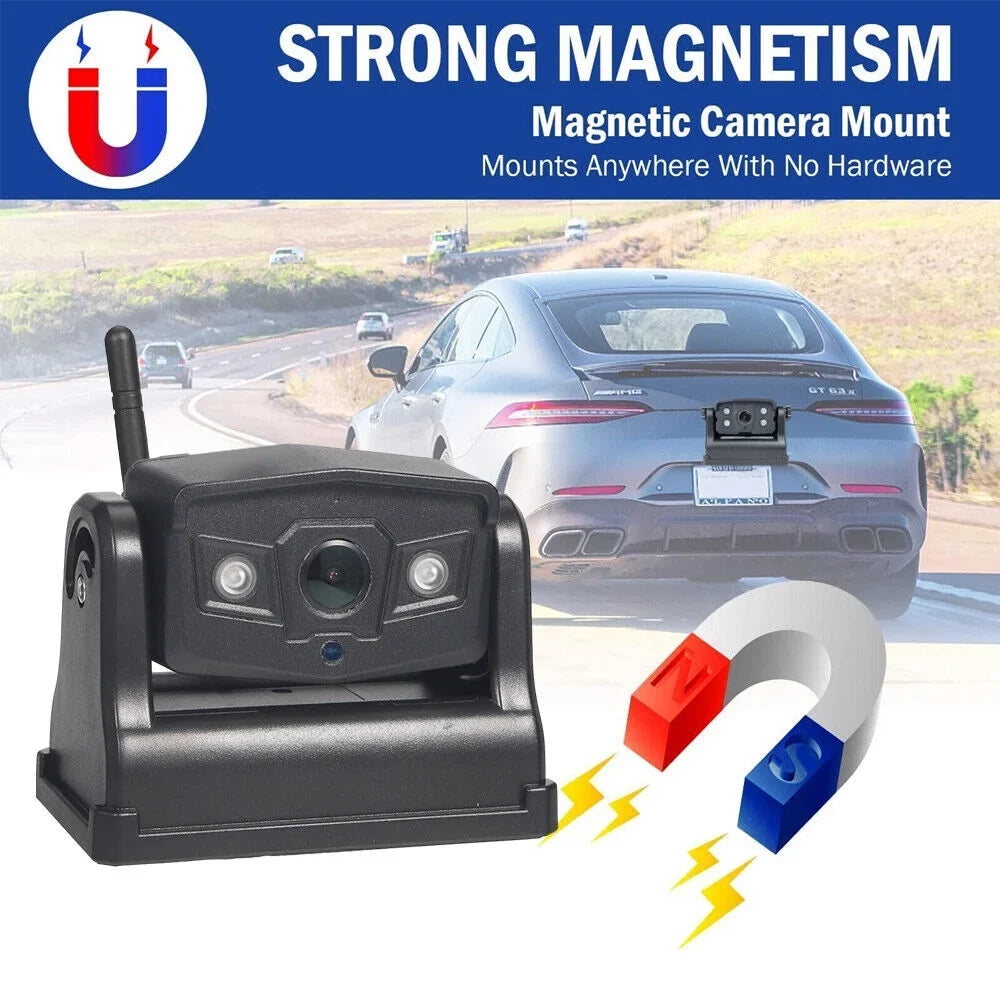 JLLOM Magnetic WiFi Wireless Backup Camera, Front/Rear View Camera 9600mAh Battery