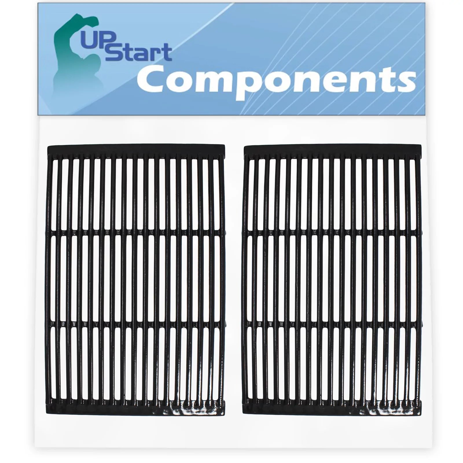 2-Pack BBQ Grill Cooking Grates Replacement Parts for Charmglow 810-6320-B - Compatible Barbeque Porcelain Enameled Cast Iron Grid 19"