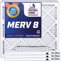 Filter King 8x24.5x1a Air Filter | 4-PACK | MERV 8 HVAC Pleated A/C Furnace Filters | MADE IN USizeA | Actual Sizeize: 8 x 24.5 x .75"