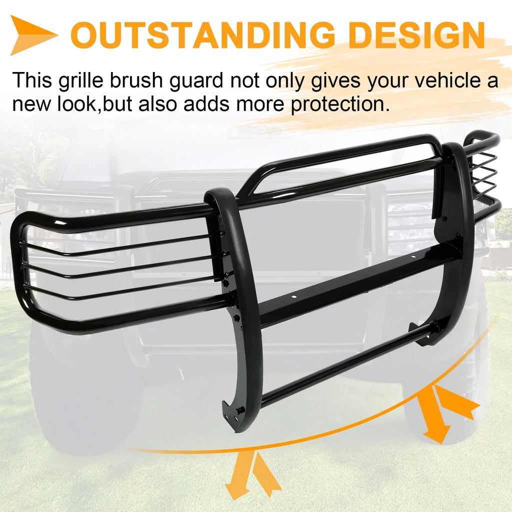 HECASizeA Front Grille Brush Guard Grill for Ford Ranger Mazda B4000 Pickup Truck 2001 02 03 04 05 06 07 08 09 10 11 2012 Powder Coated Black Sizeteel