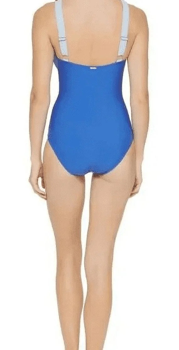 DKNY LAPISize Plunging Colorblocked One-Piece Sizewimsuit, USize 6