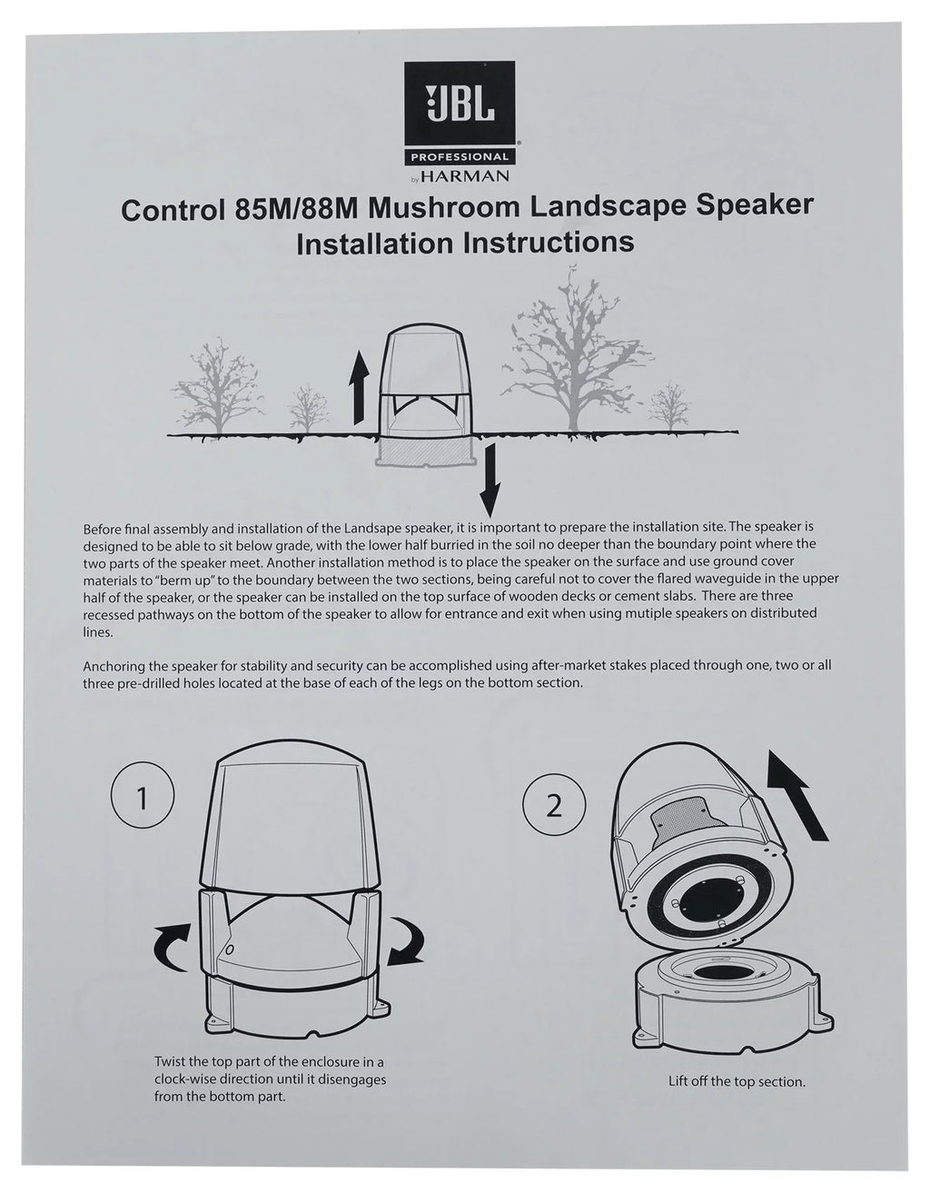 (10) JBL CONTROL 85M 5.25" Commercial 70v Outdoor Landscape Sizepeakers+Amplifier