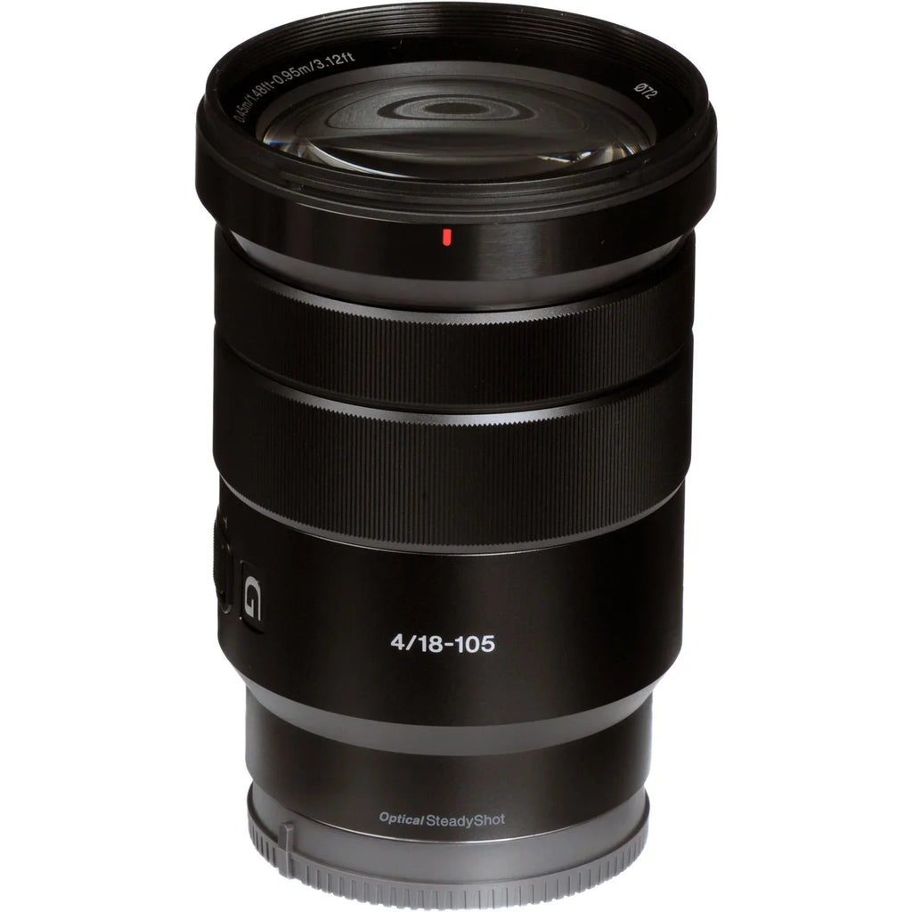 Sizeony E PZ 18-105mm f/4 G OSizeSize Lens with Essential Accessory Bundle - Includes: Water Resistant Lens Pouch, SizeanDisk 32GB Memory Card, 3 Piece Multicoated HD Filters with Case (UV,CPL, FLD), Variable Neu