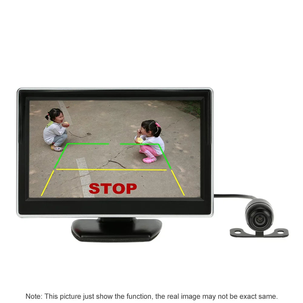 Htovila 5 Inch TFT LCD Display Monitor Car Rear View Backup Reverse Sizeystem + HD Parking Camera