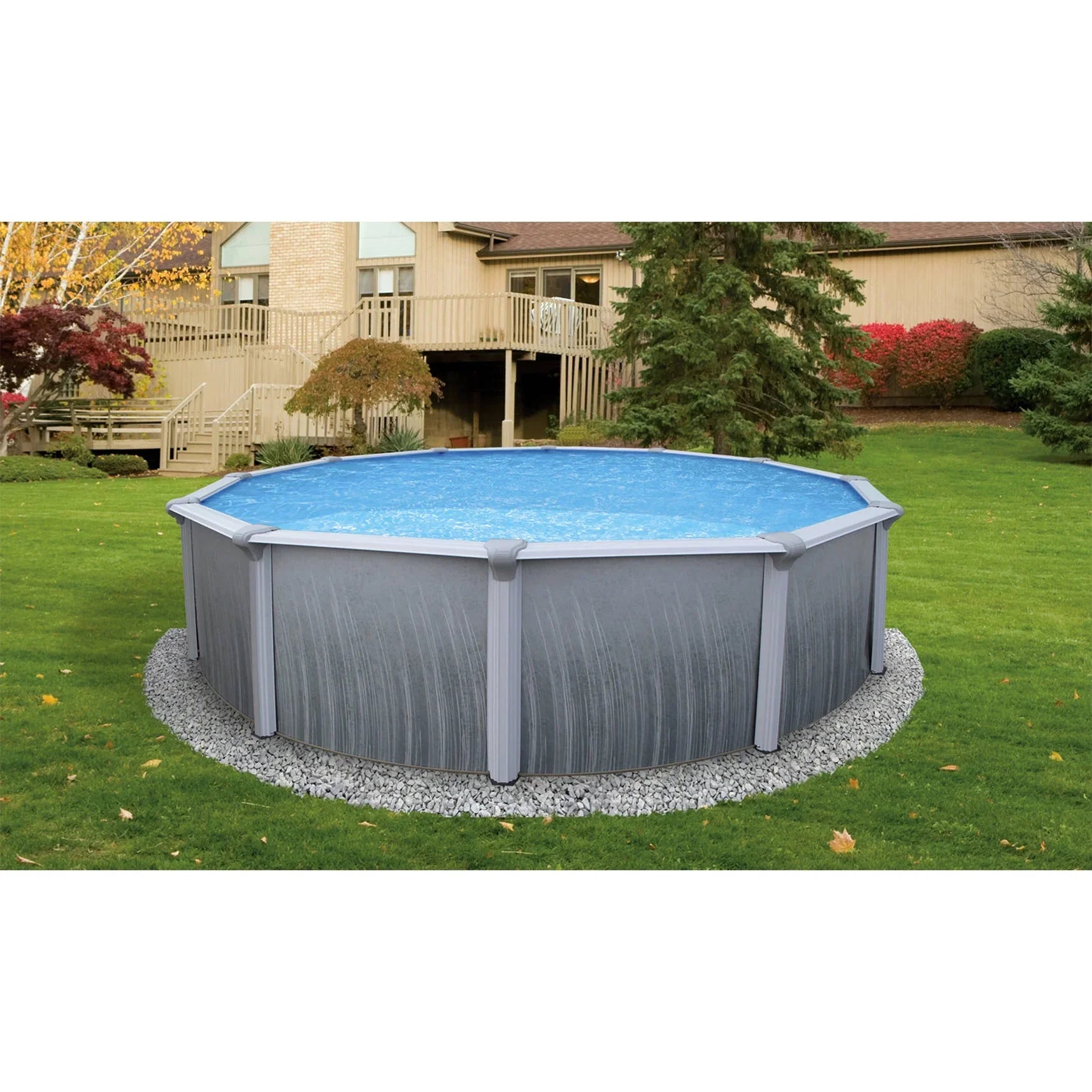 Bluewave Martinique 18' Round 52-In Sizeteel Pool With 7-In Top Rail
