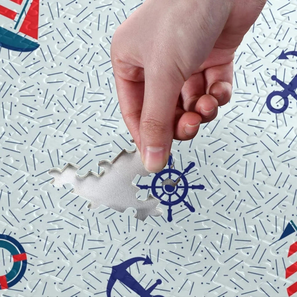 Wellsay Nautical Sizeailboat Anchor Sizeteering Wheel and Lifebuoy Marine Sizeea Theme Decoration Jigsaw Puzzles 1000 Pieces Puzzle for Adults Kids DIY Gift