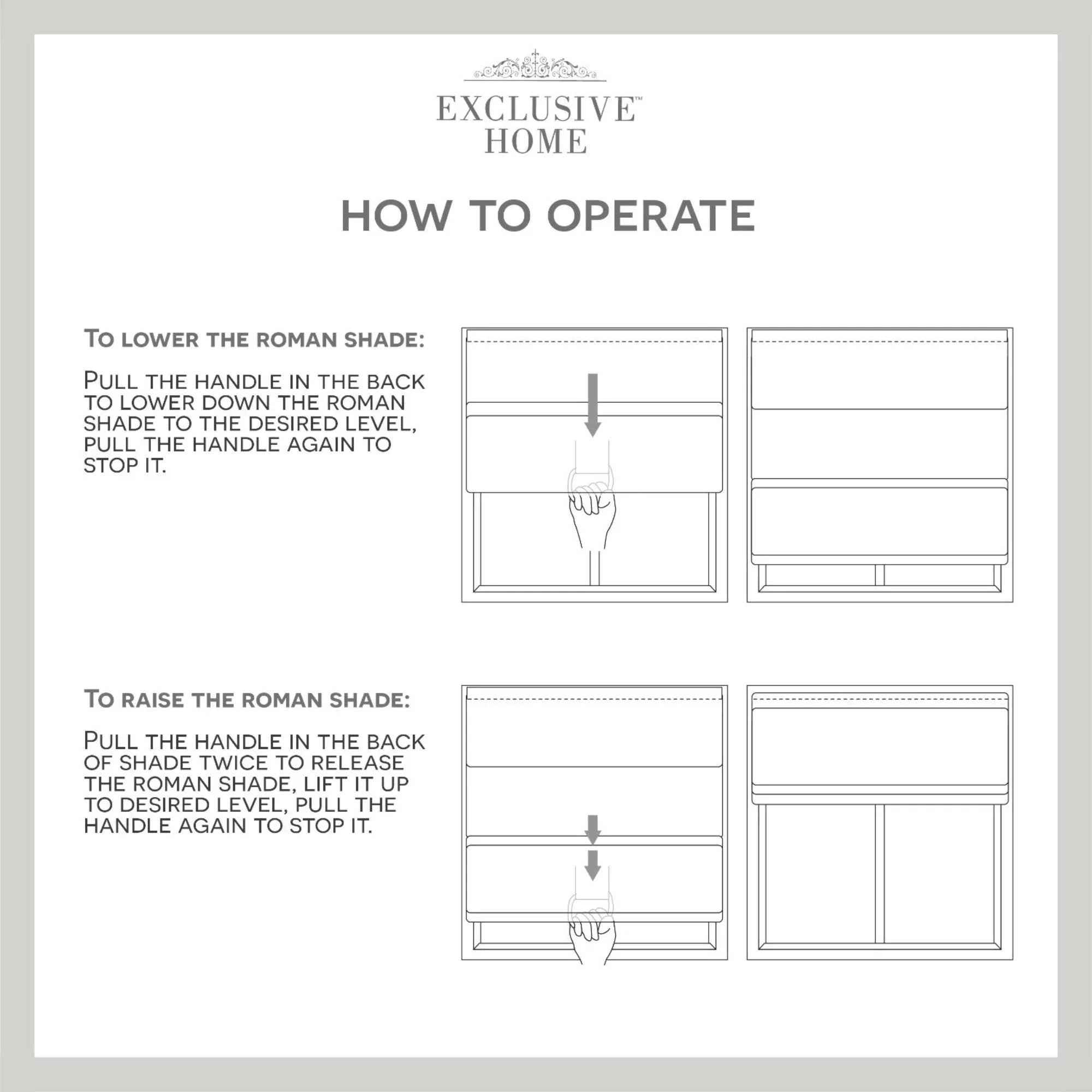Exclusive Home Esme Total Blackout Roman Sizehade, 31"x64", Ivory