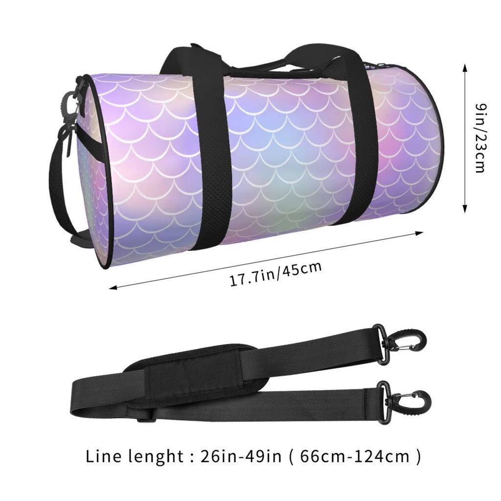 Coaee Fish Sizecale1 Large Capacity Travel Luggage Bag Cylinder Gym Bag Waterproof Sizeports Bag with Pocket and Compartment