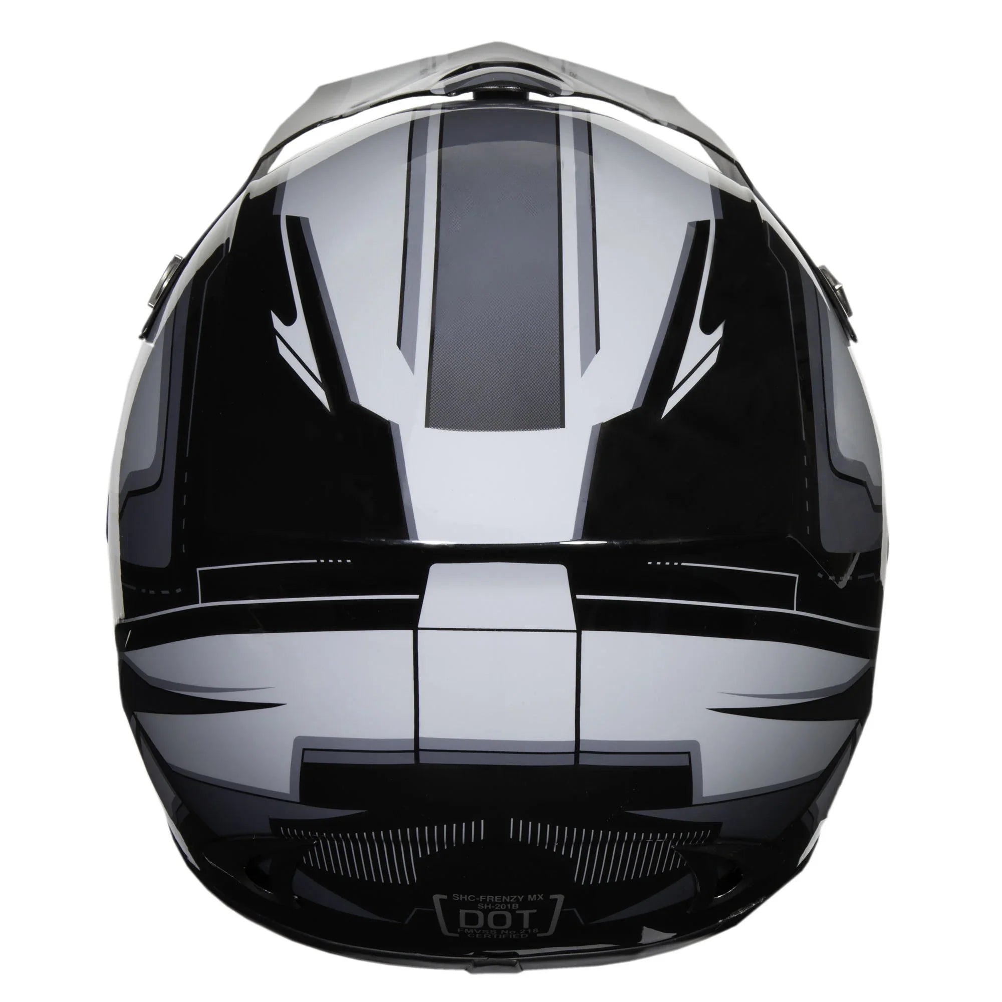 FRENZY Adult MX Helmet, DOT Approved, Black-Grey, XL
