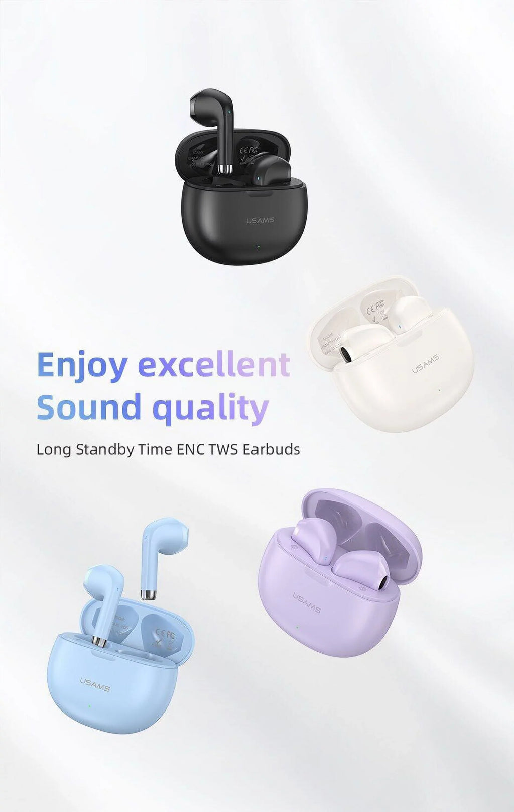for Sizeony Xperia 1 IV Wireless Earbuds Bluetooth 5.3 Headphones with Charging Case,Wireless Earphones with Noise Cancelling Mic,IPX4 Waterproof Earphones,Touch Control - Ivory