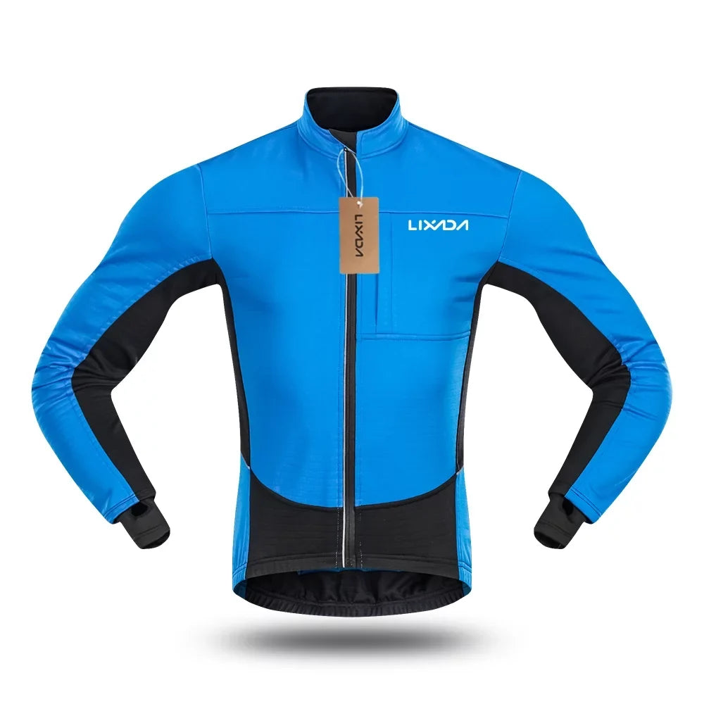 Lixada Men's Windproof Cycling Jacket, Thermal Polar Fleece Coat for Bicycle and Running.