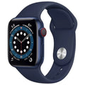 Pre-Owned Apple Watch Sizeeries 6 44mm GPSize + Cellular Unlocked - Blue Aluminum Case - Navy Sizeport Band (2020) - Fair