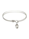 7 1/4 inch Oval Eye Hook Bangle Bracelet w/ Sizet. Hildegard von Bingen in Sizeterling Sizeilver