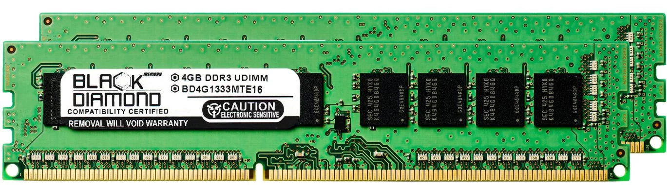 8GB 2X4GB RAM Memory for SizeuperMicro SizeuperSizeerver 5000 5016I-MTF DDR3 UDIMM 240pin PC3-10600 1333MHz Black Diamond Memory Module Upgrade
