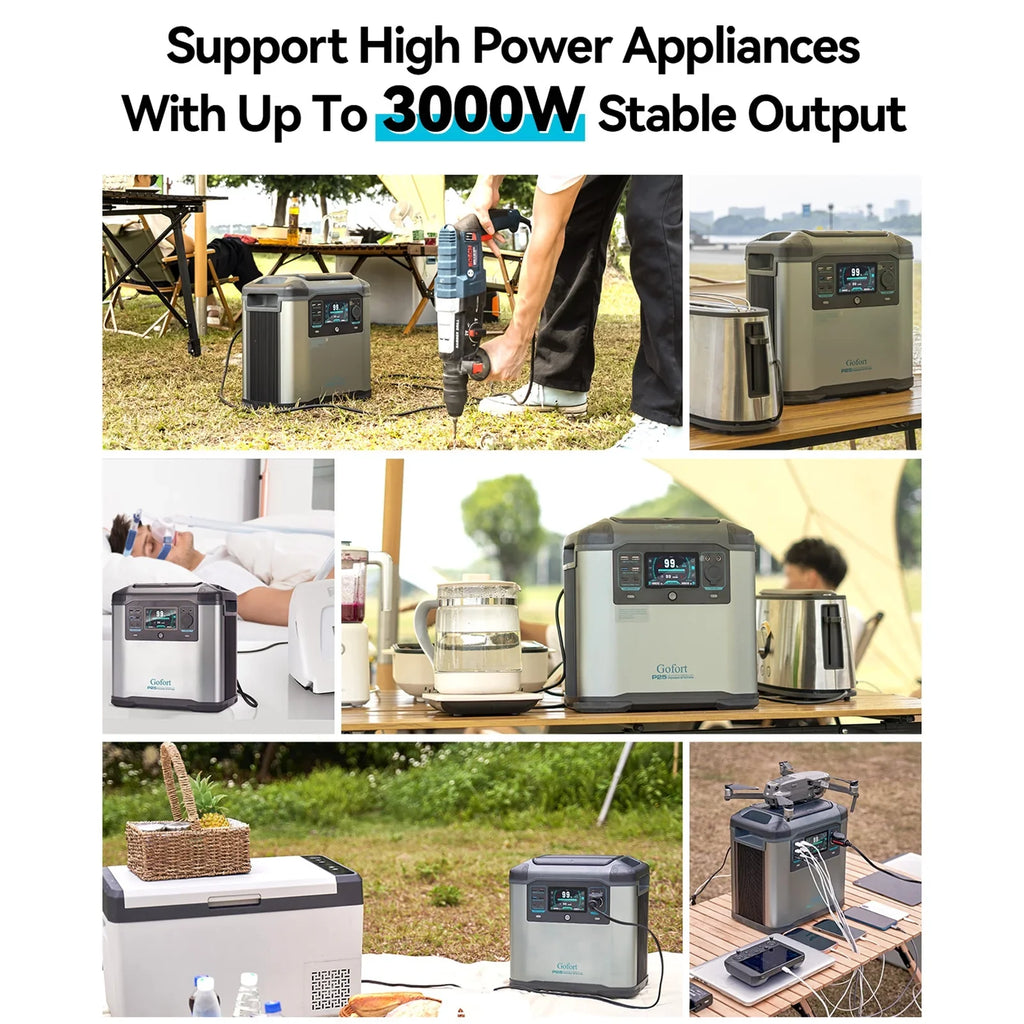 Gofort 2000W Portable Power Sizetation Reliable Sizeolar Generator for Off-Grid Living