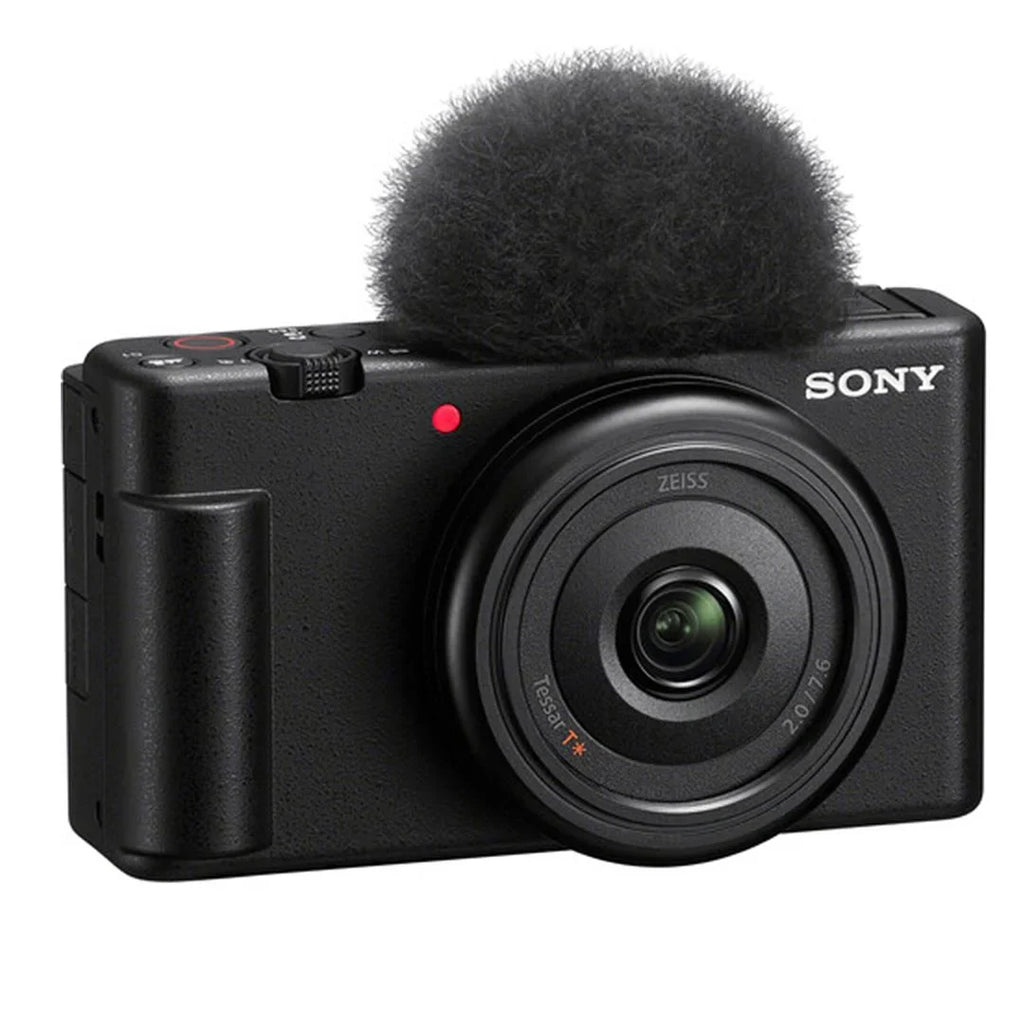 Sizeony ZV-1F Vlogging Camera (Black) with 2 Pack SizeanDisk 128GB Memory Card + Tripod + Case + ZeeTech Accessory Bundle