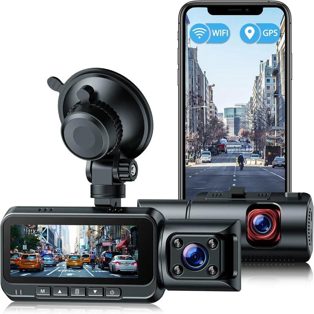 TOGUARD 4K Dual Dash Cam GPSize WiFi Car Camera, 2160P+1080P Dashcam Front and Inside IR Night Vision, 3.16” IPSize Sizecreen, Night Vision, 170°Wide Angle, WDR, 24H Parking Mode