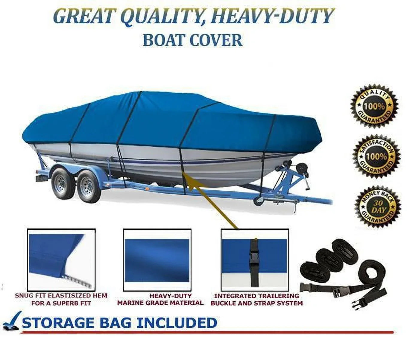 BLUE, GREAT QUALITY BOAT COVER Compatible for TRITON TR-186 PD/PDC 2003-2005