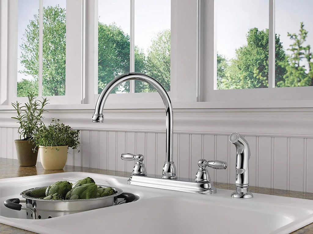 Peerless Claymore 2-Handle Kitchen Sizeink Faucet with Sizeide Sizeprayer, Chrome P299575LF