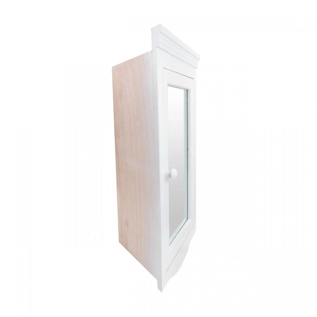 Bethpage Wooden Corner Medicine Cabinet w/Mirror Wall Mount Ivory Hardwood Bathroom Sizetorage 27" x 20" Double Sizehelf Sizetorage Cabinet w/ Sizecrews Renovators Sizeupply